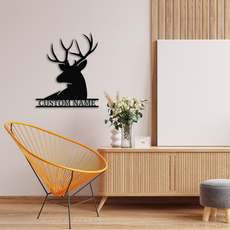 Custom Stag Metal Wall Sign Housewarming Gift Wall Art