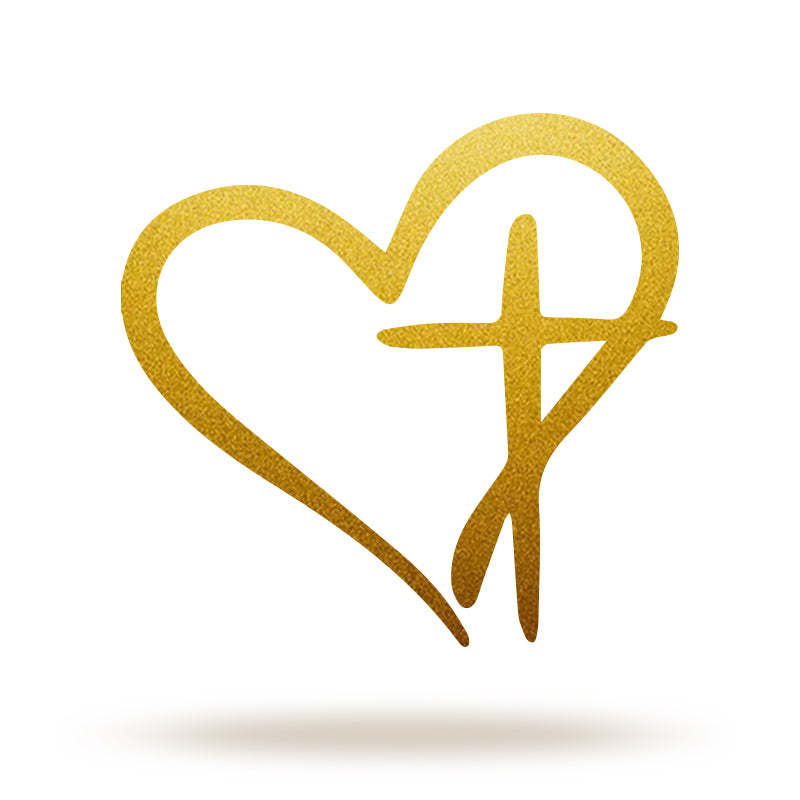 Heart Cross Metal Sign Wall Art for Your Love