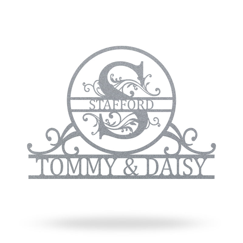 Custom Family Name Metal Monogram Sign For Wedding Gift