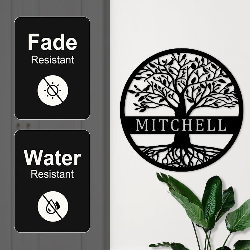 Custom Name Elaborate Tree Of Life Metal Sign