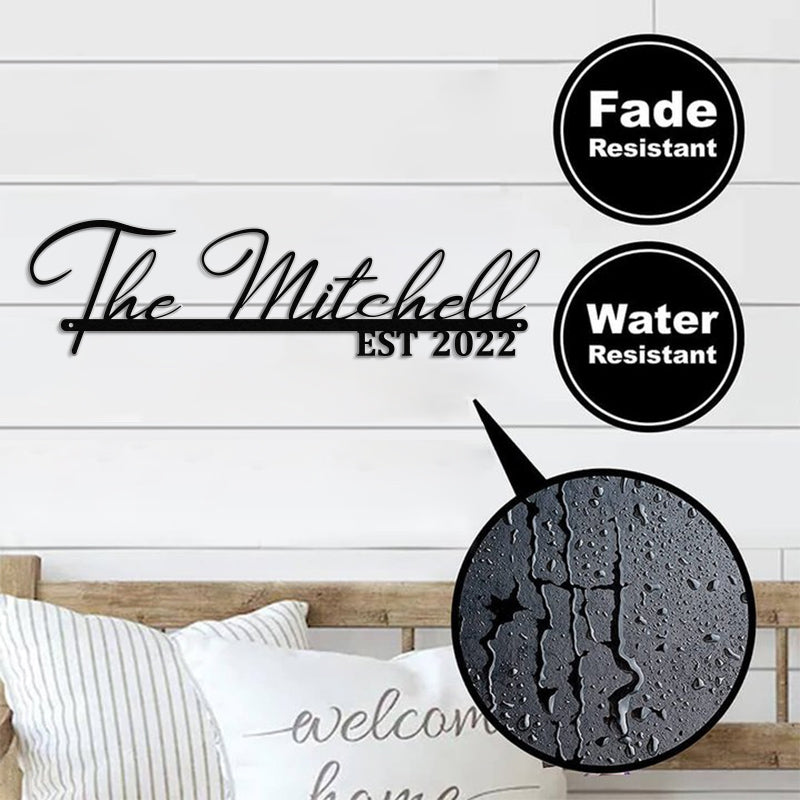 Custom Family Name Metal Sign for Home Decor