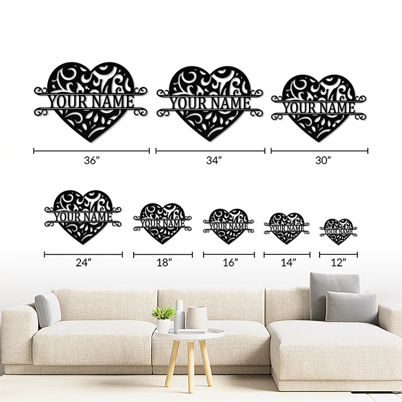 Custom Metal Heart Sign For Your Love &amp; Wedding Gift