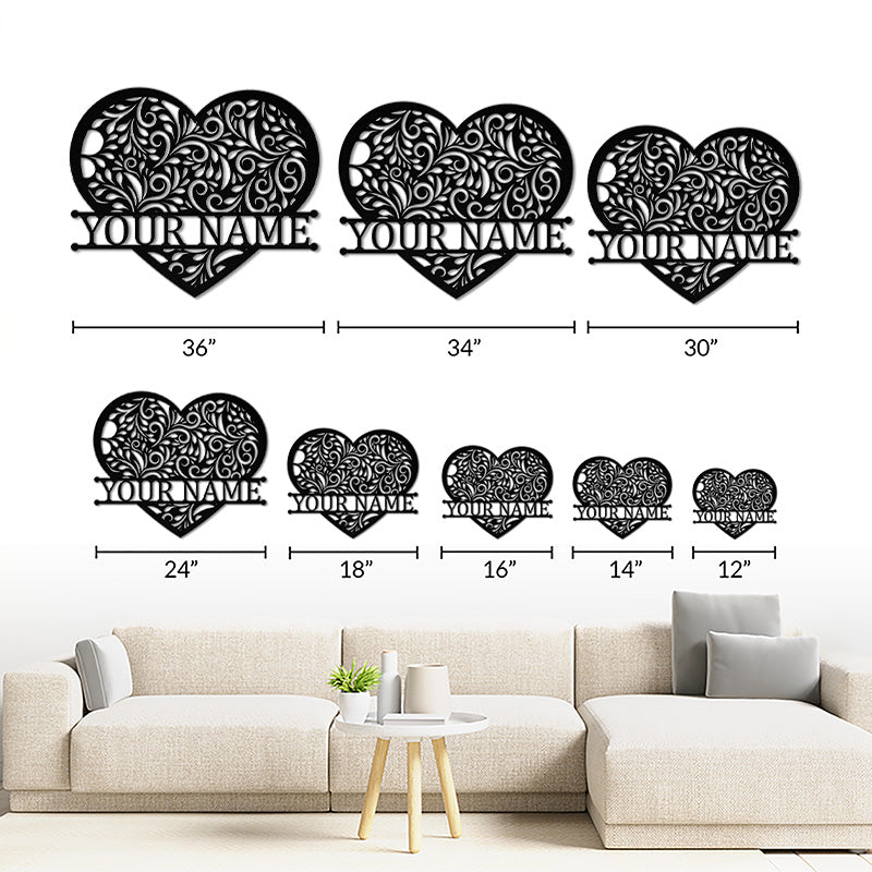 Metal Hearts Monogram Sign For Anniversary Gift