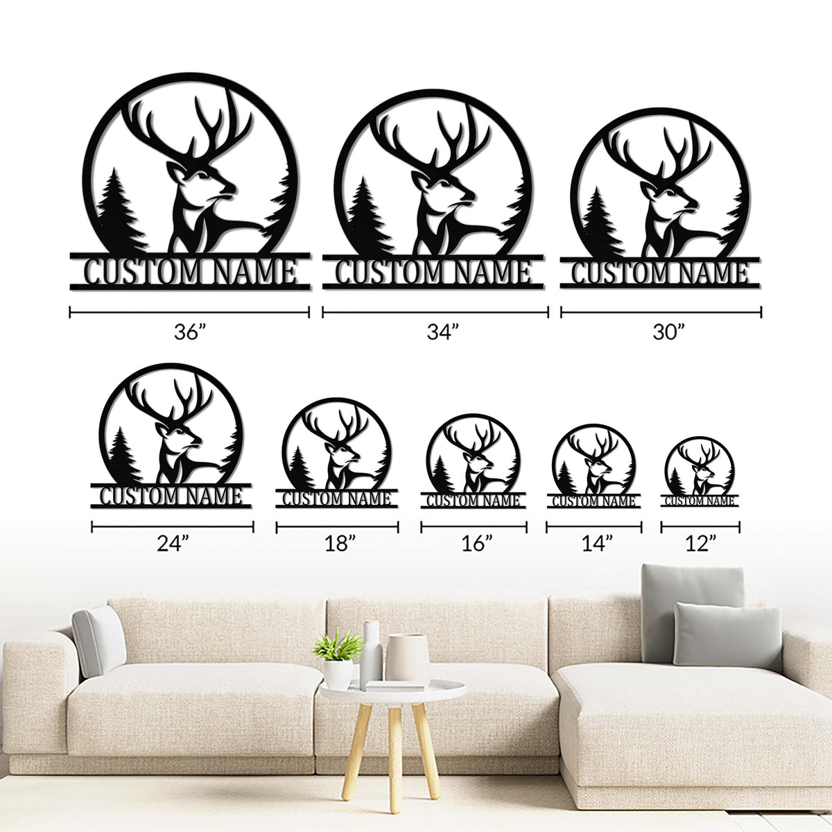 Custom Deer Metal Sign For Room Decor Housewarming Gift