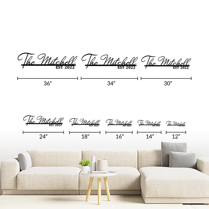 Custom Family Name Metal Sign for Home Decor
