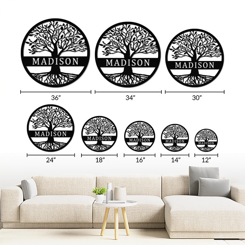 Custom Name Elaborate Tree Of Life Metal Sign