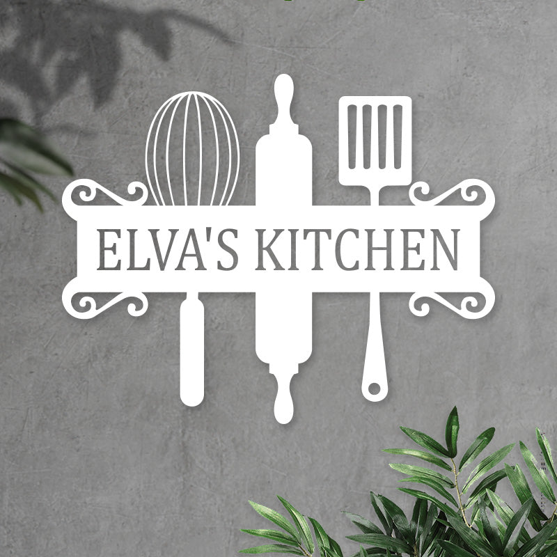 Personalized Name Kitchen Metal Monogram Sign