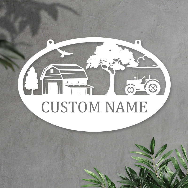 Custom Tractor Outdoor Metal Sign for Farmhouse Decor