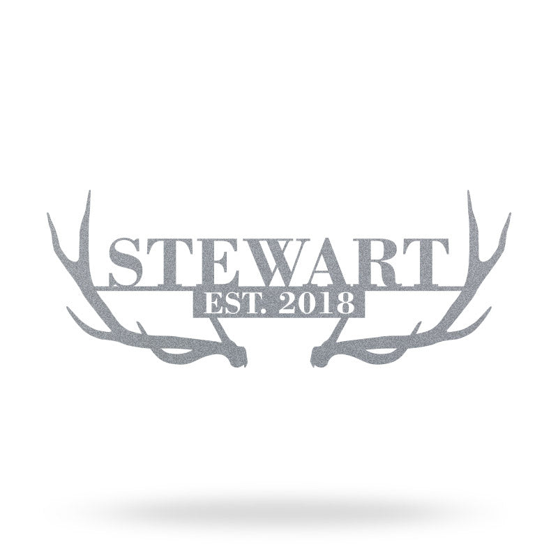 Personalized Antlers Metal Monogram Sign Wall Decor