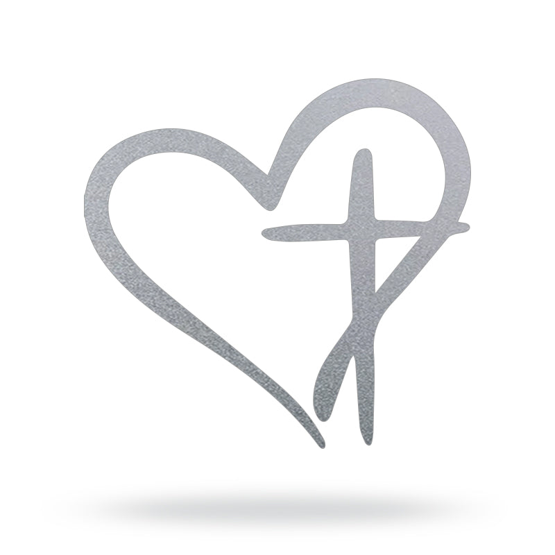 Heart Cross Metal Sign Wall Art for Your Love