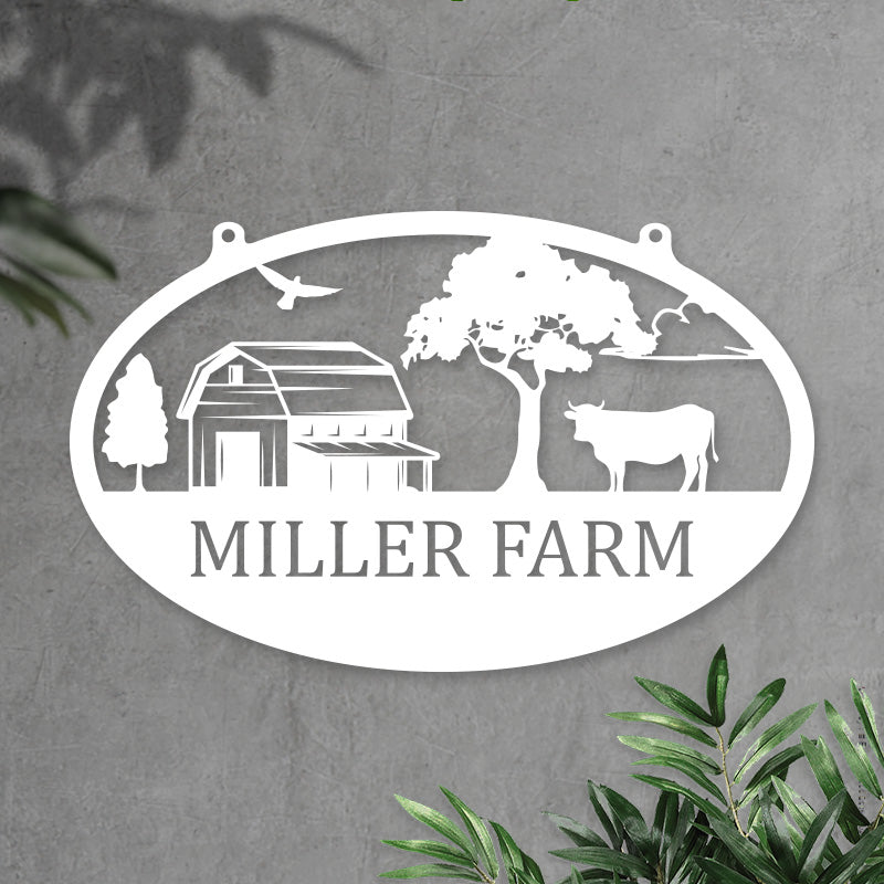 Personalized Cow Name Metal Monogram Sign for Farm Decor