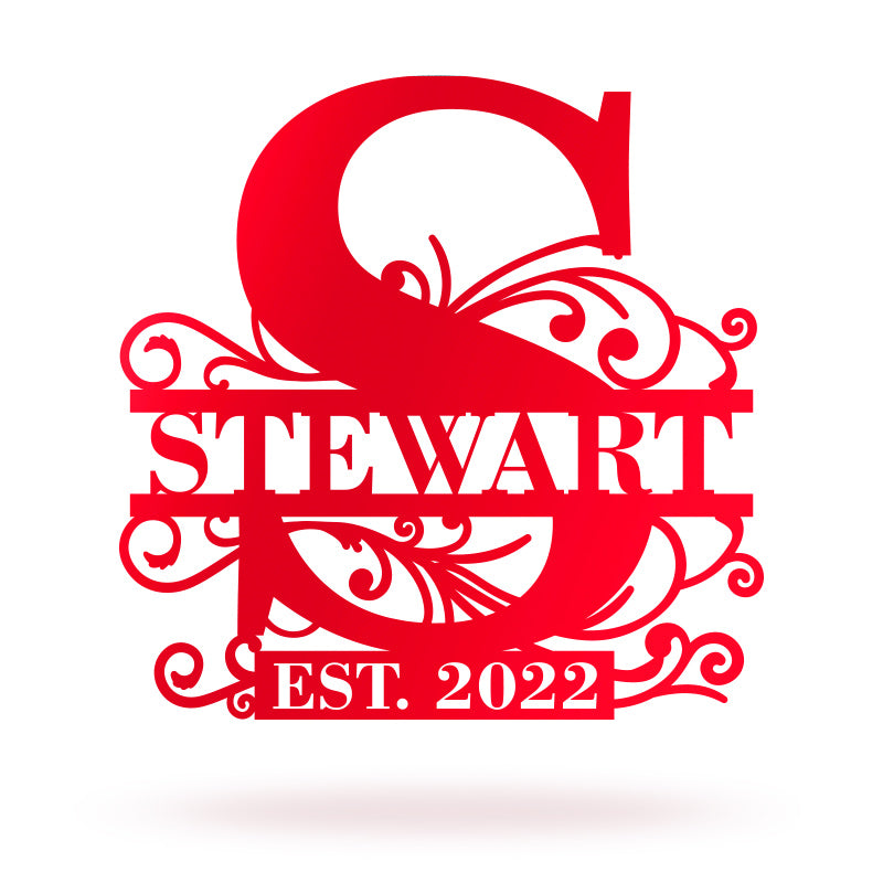 Personalized Family Lace Last Name Metal Letters Sign