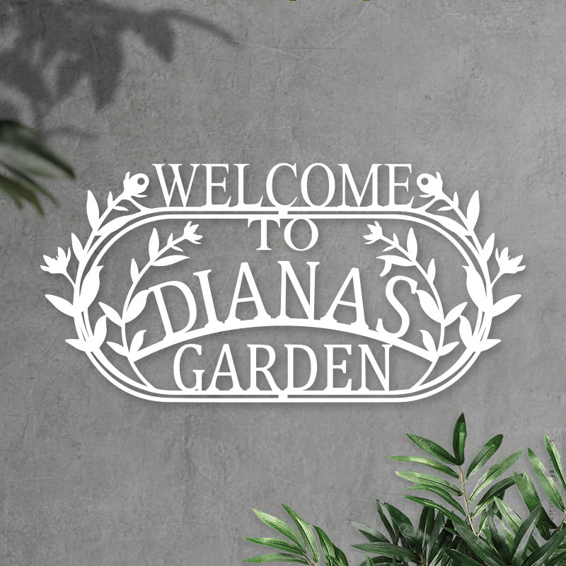 Custom Welcome Name Hanging Metal Garden Sign