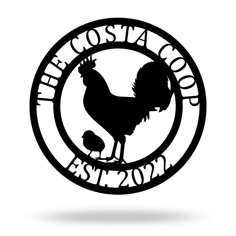 Custom Metal Chicken Coop Sign for Farm & Ranch