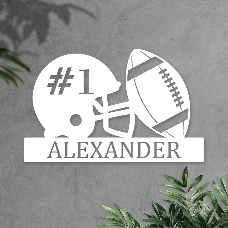 Custom Rugby Football Player Name and Number Metal Sign