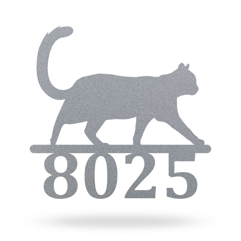 Custom Outdoor Cat Metal Address Sign House Number