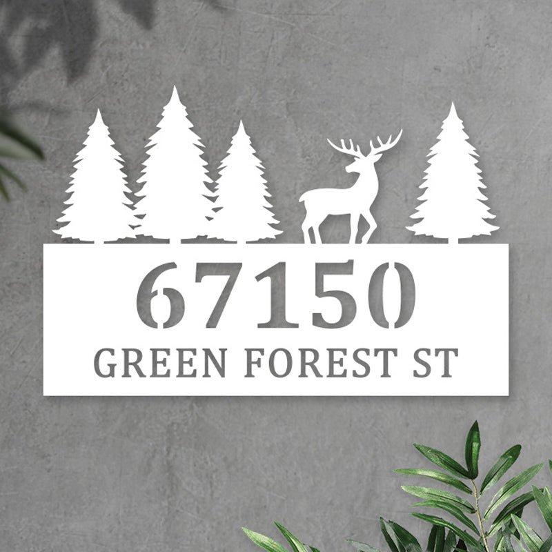 Personalized Deer Metal House Number Sign Address Plaque