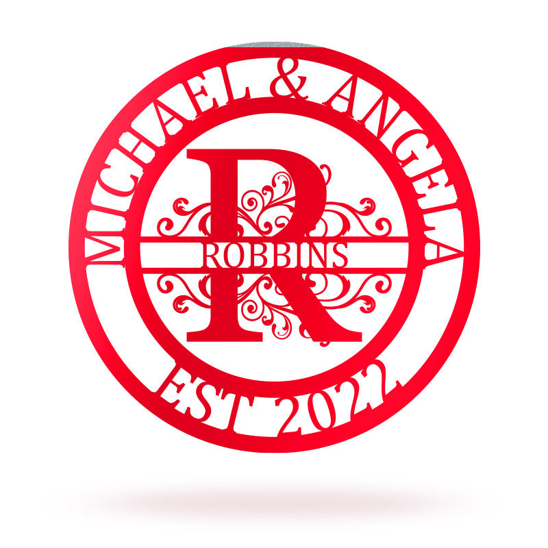 Custom Monogram Name Metal Sign for Yard Decor