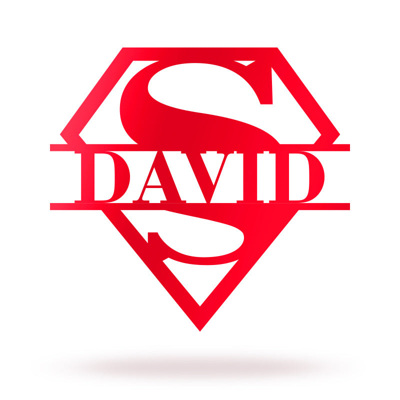 Personalized Super Dad Name Metal Sign for Dad Gift