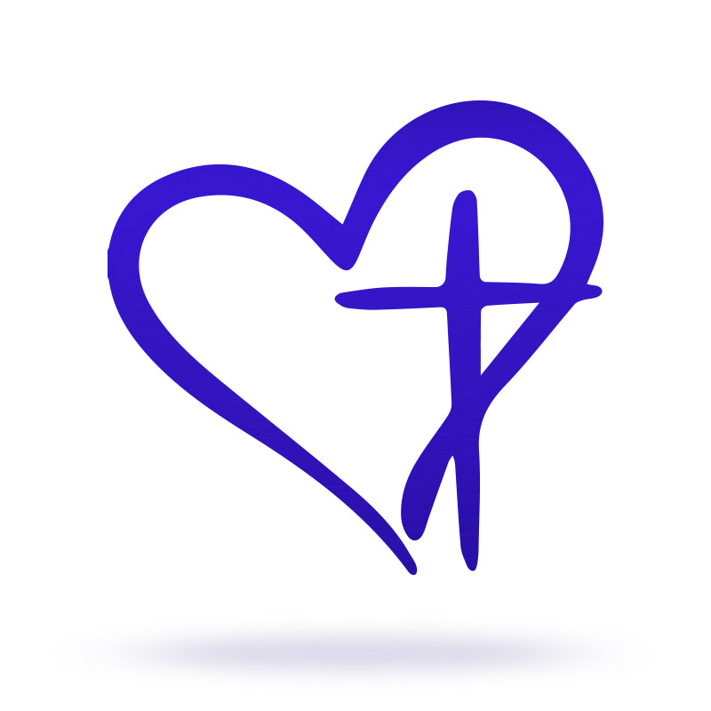 Heart Cross Metal Sign Wall Art for Your Love