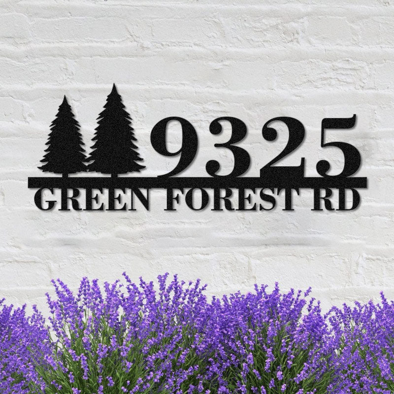Custom Tree Metal House Number Sign Address Plaque
