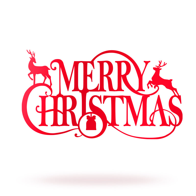Merry Christmas Metal Wall Decor Deer Metal Sign