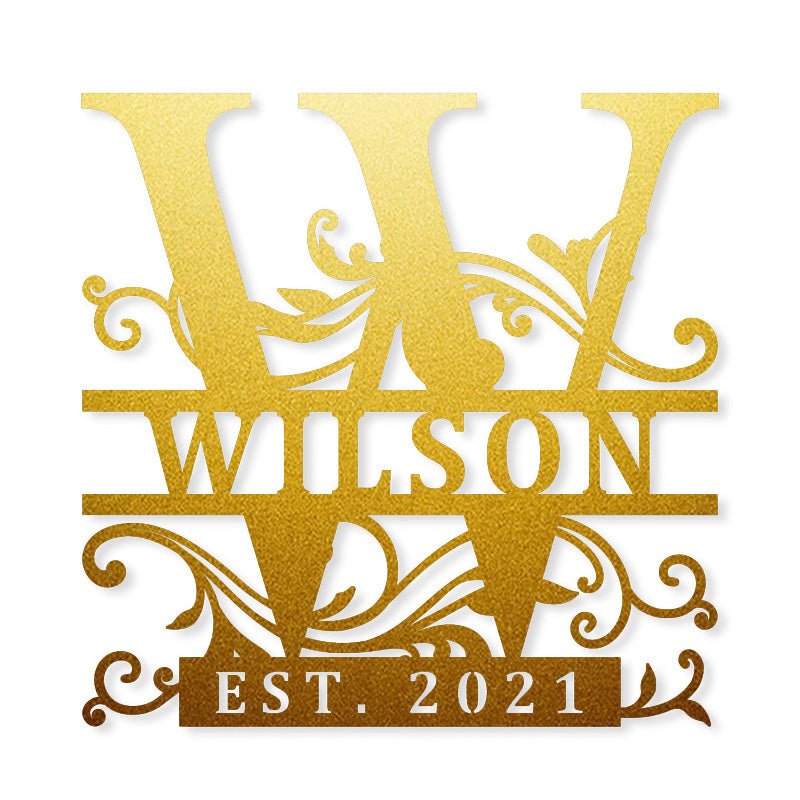 Custom Monogram  Metal Name Sign for Housewarming Gift