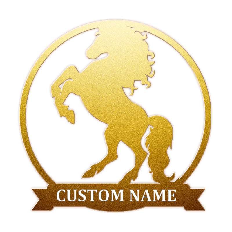 Custom Family Name Metal Horse Sign For Yard &amp; Garden Decor