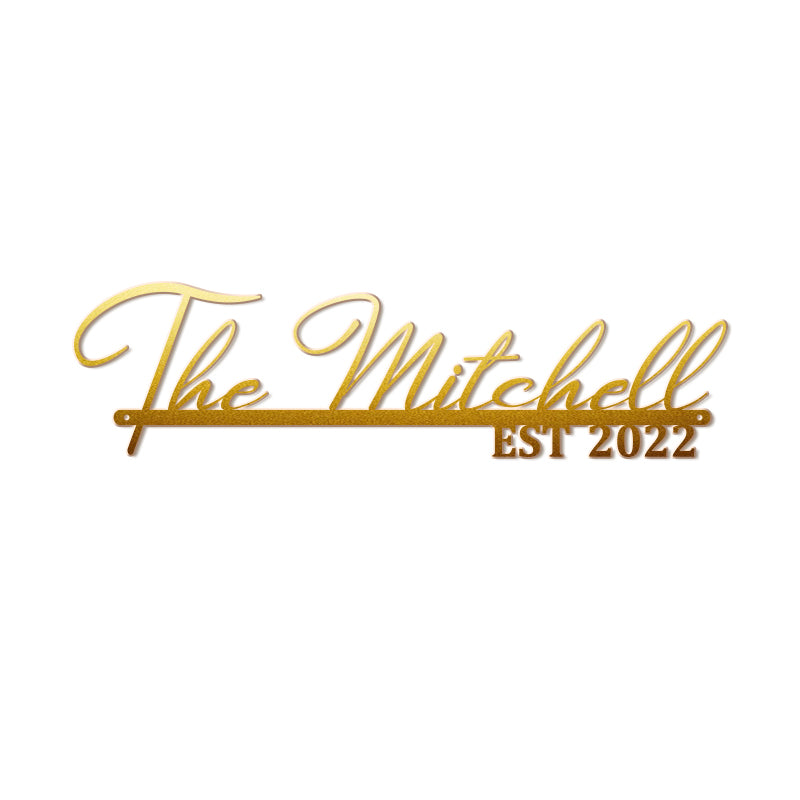 Custom Family Name Metal Sign for Home Decor