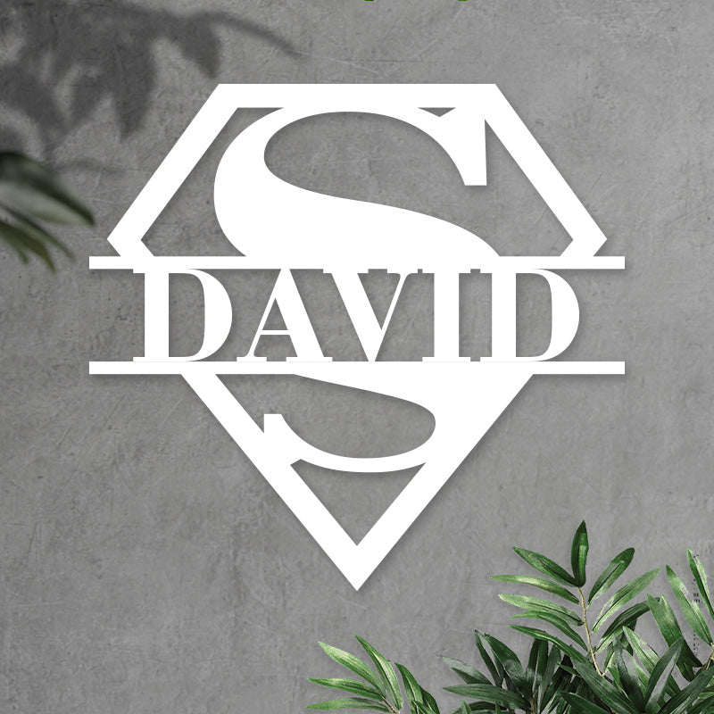 Personalized Super Dad Name Metal Sign for Dad Gift