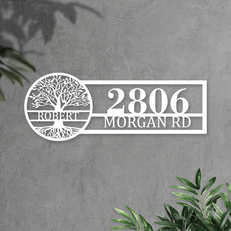 Custom Tree Of Life Metal Address Sign House Numbers