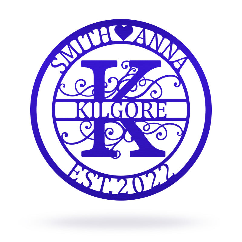 Custom Split Letter Monogram Metal Sign For Wedding Gift