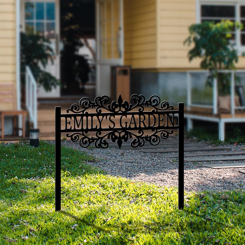 Personalized Metal Yard Garden Sign Garden Stake