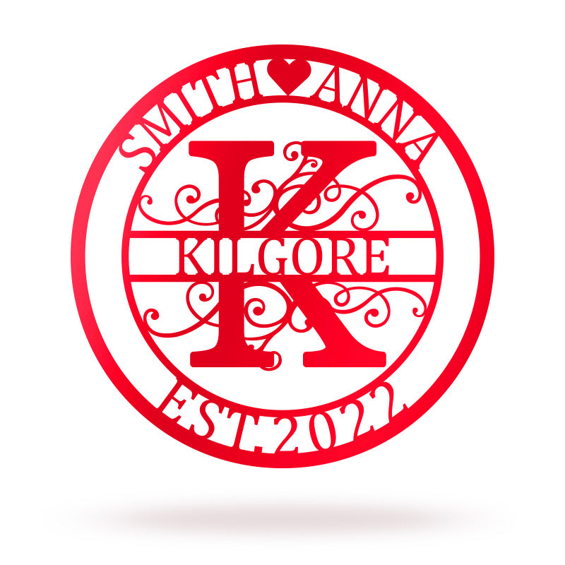 Custom Split Letter Monogram Metal Sign For Wedding Gift