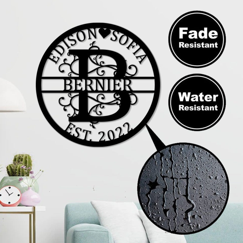 Personalized Family Name Metal Sign For Housewarming Gift