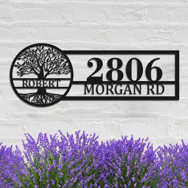 Custom Tree Of Life Metal Address Sign House Numbers