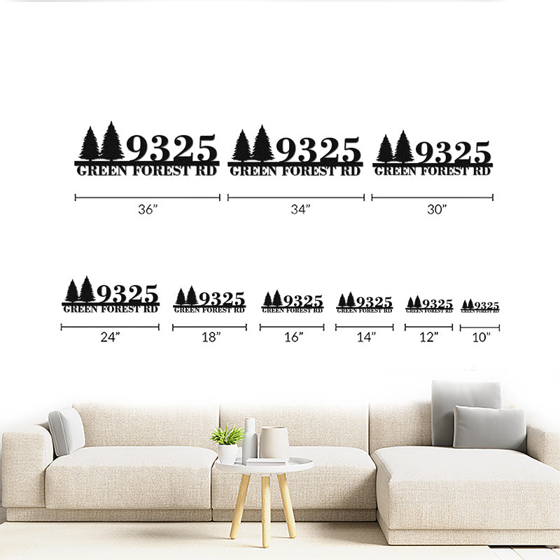 Custom Tree Metal House Number Sign Address Plaque