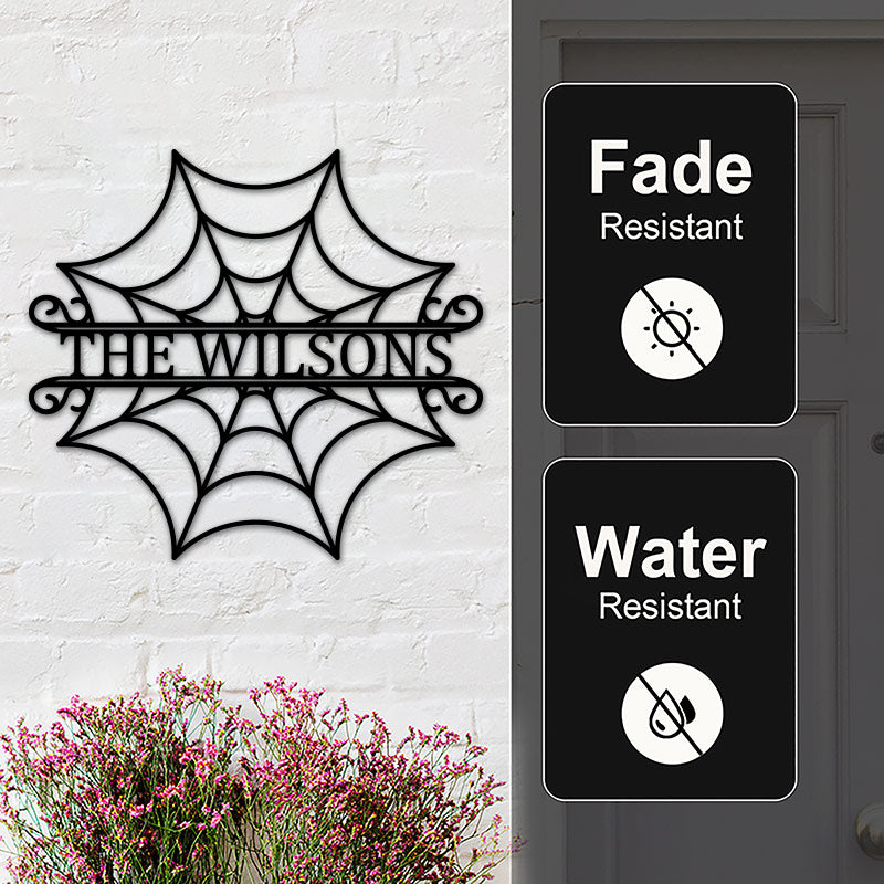 Custom Halloween Decor Name Monogram Metal Sign
