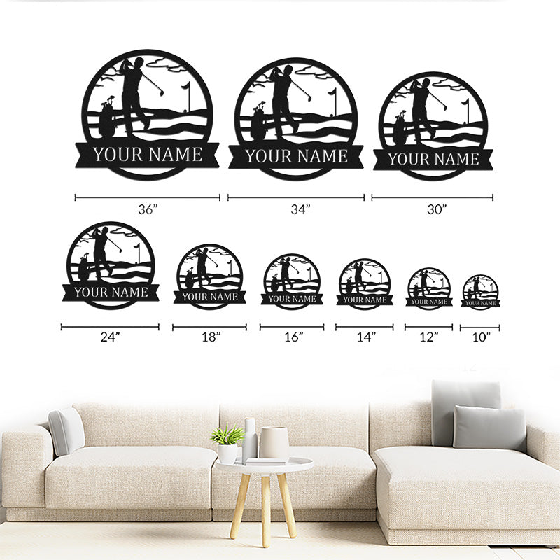 Personalized Golf Name Metal Monogram Sign