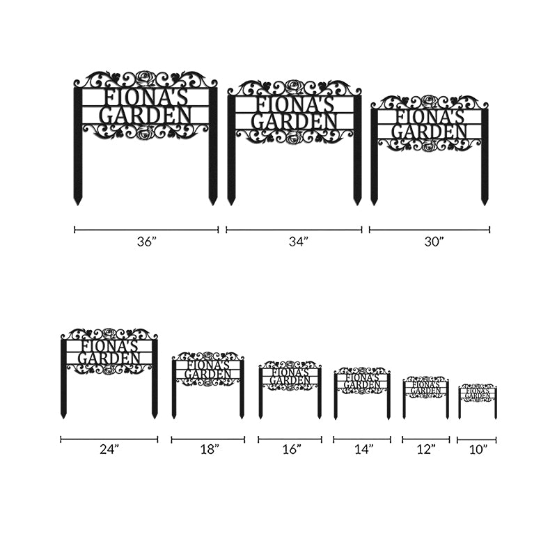 Personalized Name Metal Garden Sign with Stake