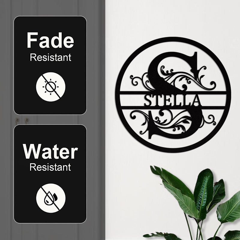 Custom Last Name Monogram Metal Signs For Home and Yard Decor