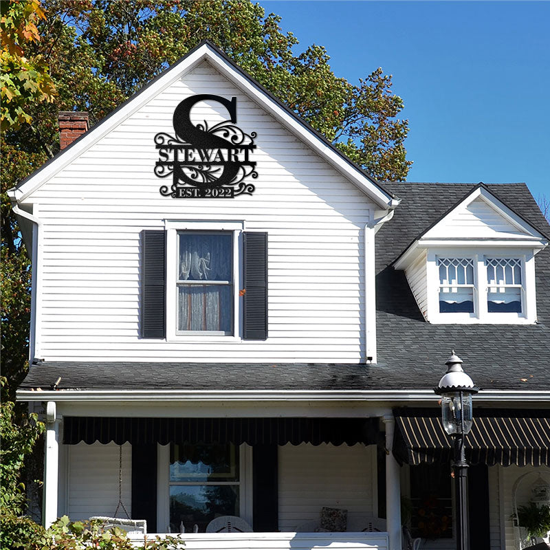 Personalized Family Lace Last Name Metal Letters Sign