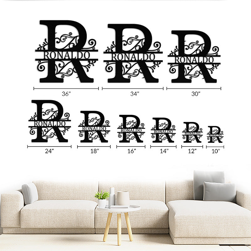 Personalized Last Name Monogram Metal Signs For Anniversary Gift