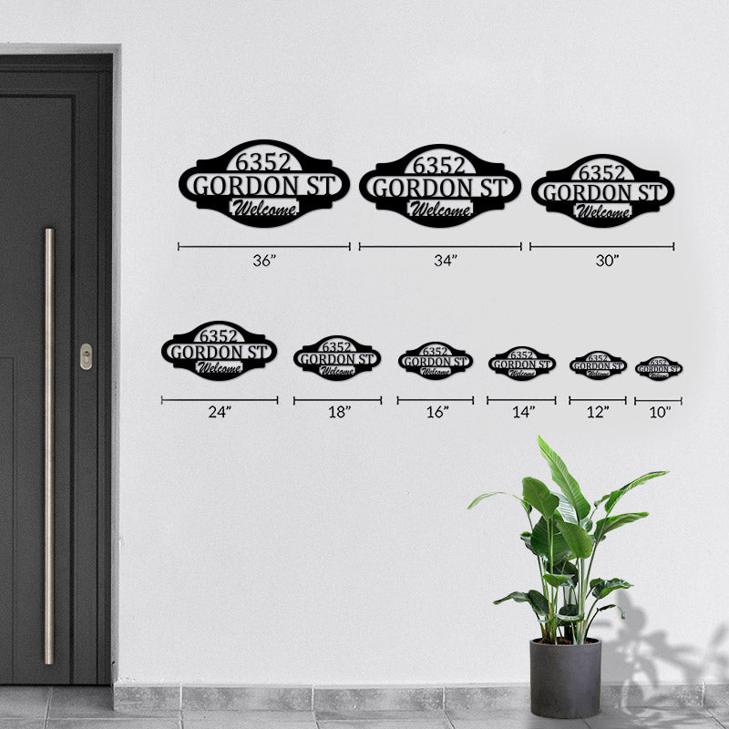 Custom Welcome Sign Address Metal Sign House Numbers