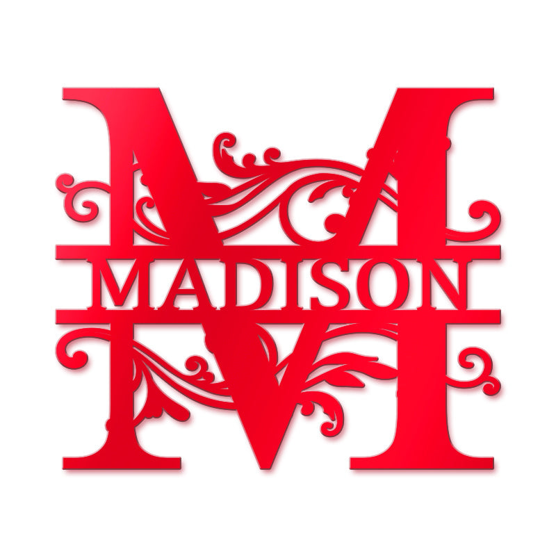 Personalized Name Signs - Metal Initial Sign | Monogram Wall Art