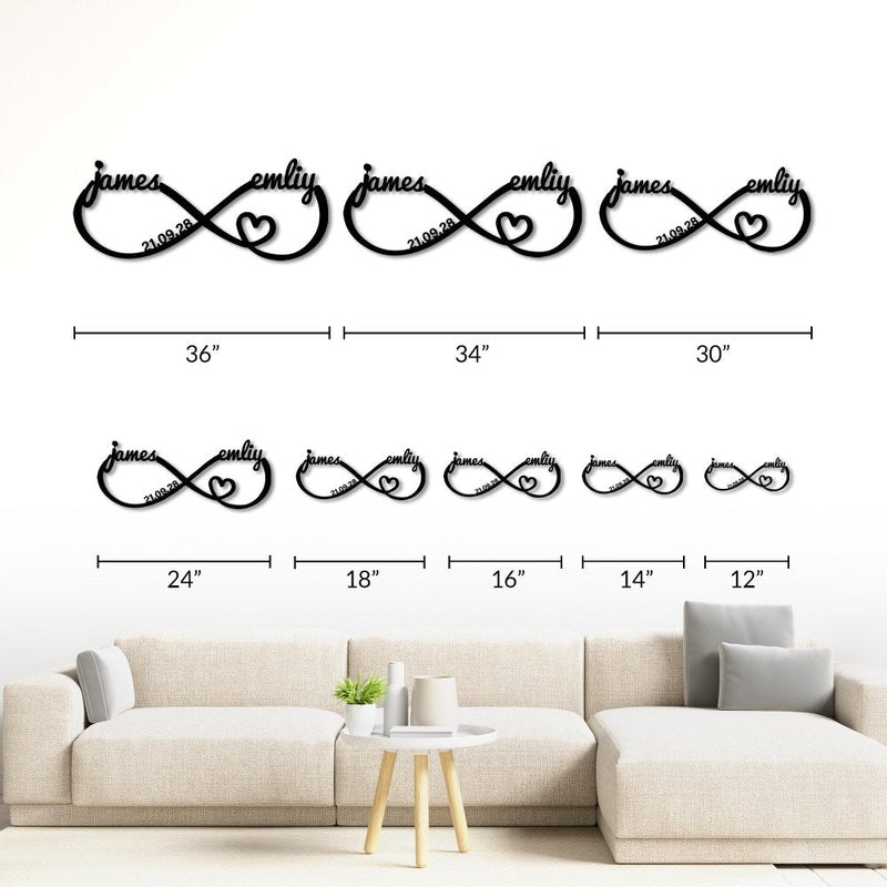 Custom Infinity Heart Metal Sign Wall Art for Wedding Decor - iWantDIY