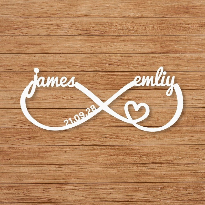 Custom Infinity Heart Metal Sign Wall Art for Wedding Decor - iWantDIY