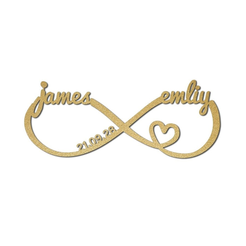 Custom Infinity Heart Metal Sign Wall Art for Wedding Decor - iWantDIY