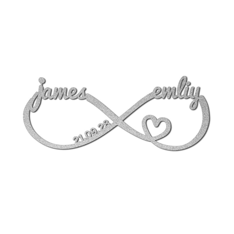 Custom Infinity Heart Metal Sign Wall Art for Wedding Decor - iWantDIY
