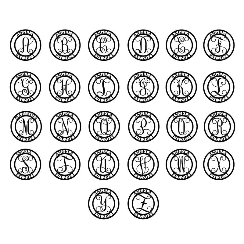 Custom Monogram Last Name Metal Sign - iWantDIY